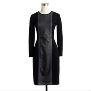 J. Crew Leather Panel Sheath Dress Sz 0